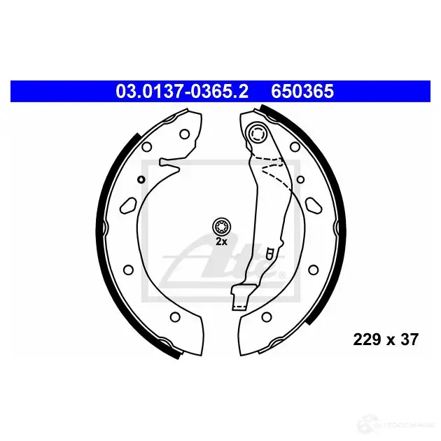 Барабанные тормозные колодки, комплект ATE 650 365 03013703652 871ZLE 53314