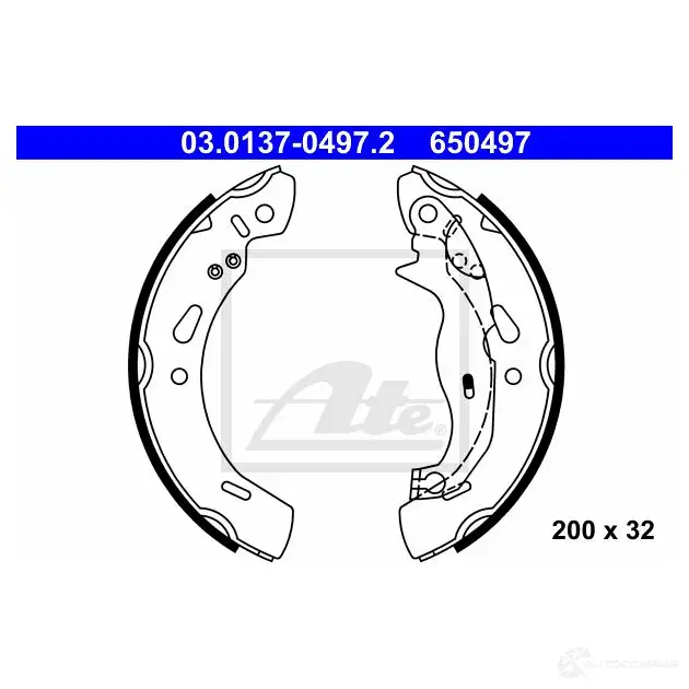 Барабанные тормозные колодки, комплект ATE S6J5DN 03013704972 65 0497 53420 изображение 0