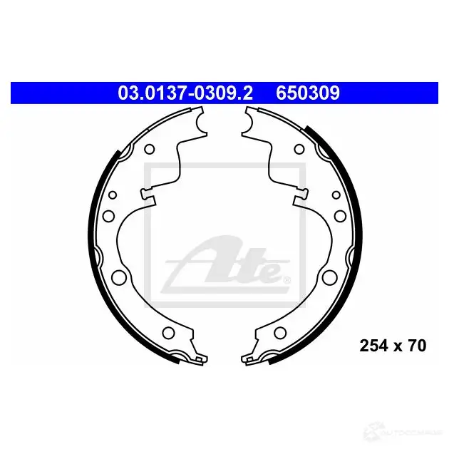 Барабанные тормозные колодки, комплект ATE VB9880 03013703092 65 0309 53276 изображение 0