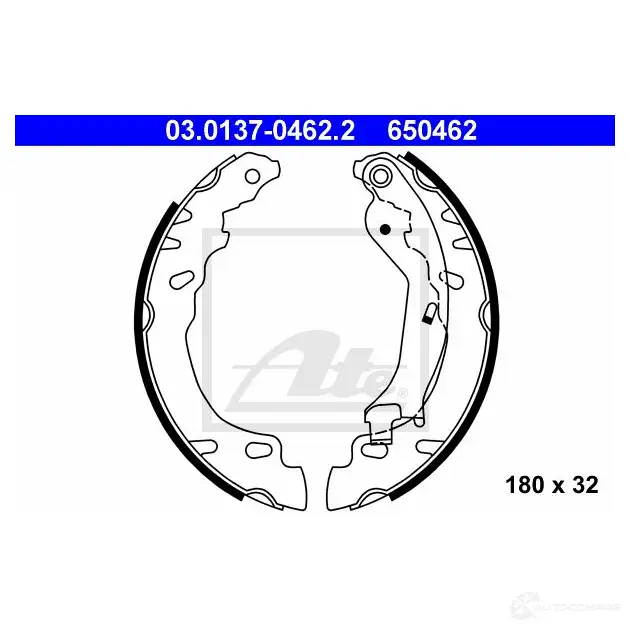 Барабанные тормозные колодки, комплект ATE 03013704622 7EUZU 53388 6 50462 изображение 0