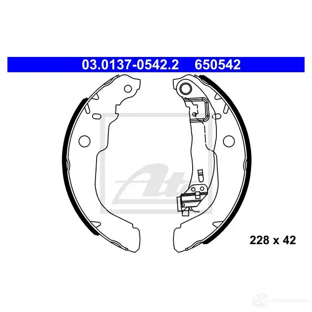 Барабанные тормозные колодки, комплект ATE 03013705422 1437251468 3MWX 7 изображение 0