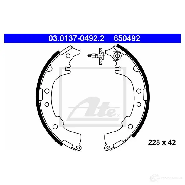 Барабанные тормозные колодки, комплект ATE 4VMXFKA 65049 2 53415 03013704922 изображение 0
