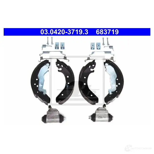 Барабанные тормозные колодки, комплект ATE 18YTMN 53724 03042037193 6 83719