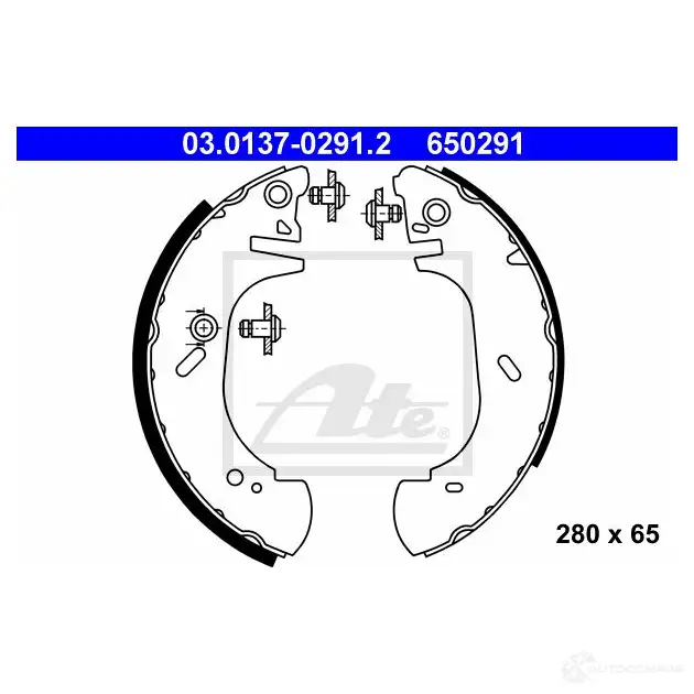 Барабанные тормозные колодки, комплект ATE FSPOG0 53266 65 0291 03013702912 изображение 0