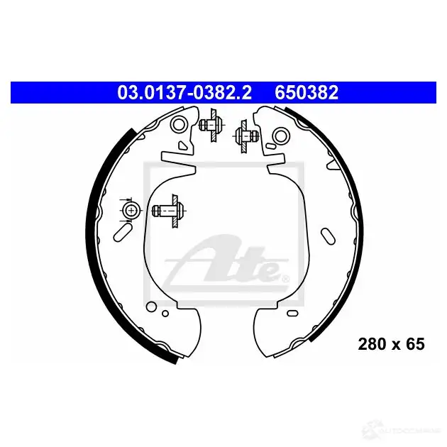Барабанные тормозные колодки, комплект ATE S3KVGU 53323 03013703822 650 382 изображение 0