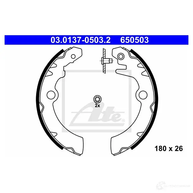 Барабанные тормозные колодки, комплект ATE 53426 03013705032 65050 3 W9MEXMM