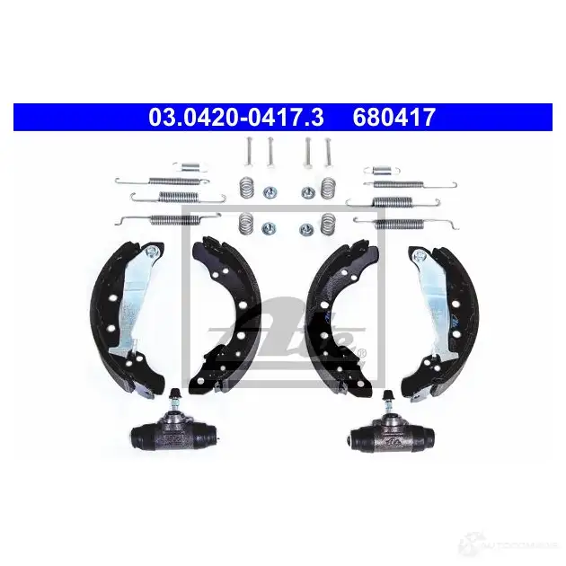 Барабанные тормозные колодки, комплект ATE 6 80417 3TBYN 53703 03042004173