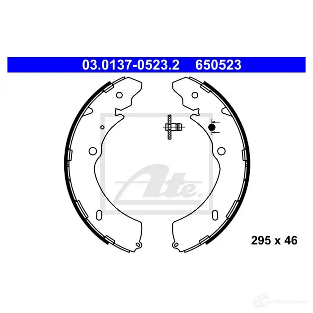 Барабанные тормозные колодки, комплект ATE 03013705232 65 0523 1424391079 03QI10 - Изображение 1