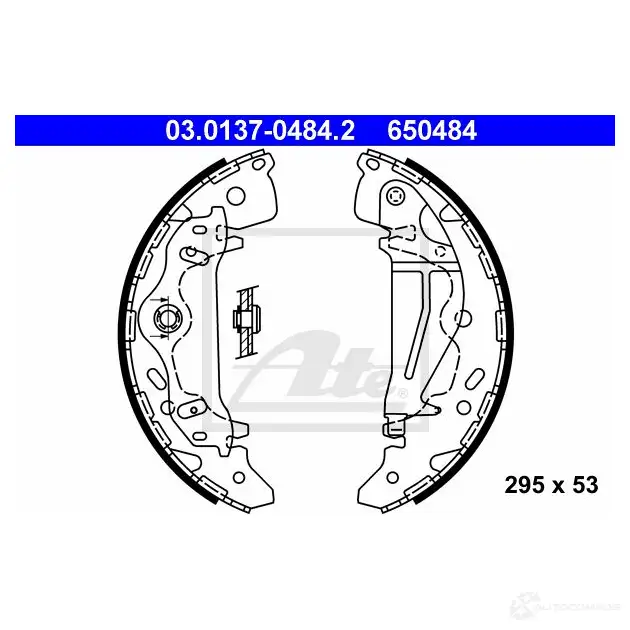 Барабанные тормозные колодки, комплект ATE UQ2VIFY 53407 03013704842 65048 4