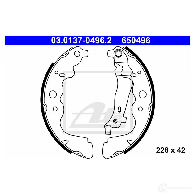 Барабанные тормозные колодки, комплект ATE 6 50496 03013704962 53419 GHGDR изображение 0