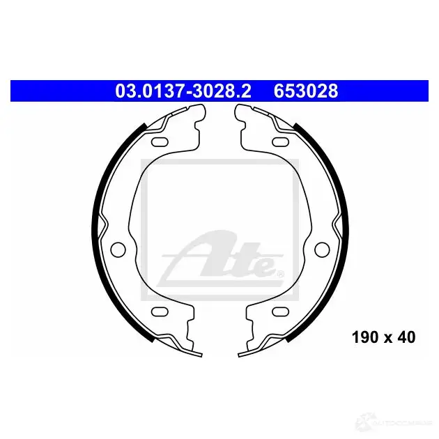 Тормозные колодки ручника, комплект ATE 53466 6 53028 03013730282 0EV70 изображение 2