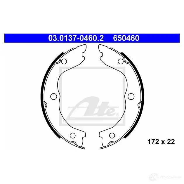 Тормозные колодки ручника, комплект ATE 650 460 03013704602 53387 GCB3YS