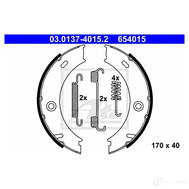 Тормозные колодки ручника, комплект ATE 53493 03013740152 6 54015 RSEEZE