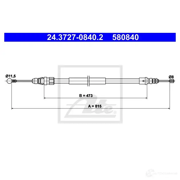 Трос ручника, стояночного тормоза ATE 580 840 24372708402 VD205FZ 61709