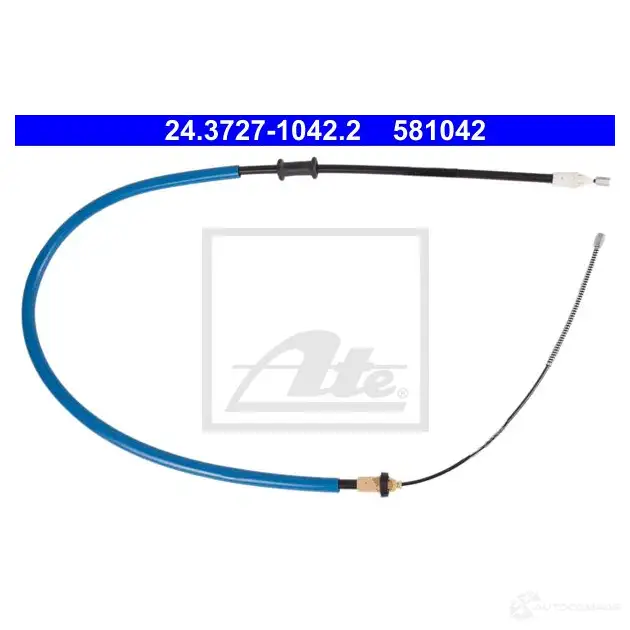 Трос ручника, стояночного тормоза ATE 61751 24372710422 W72O7 58104 2 изображение 2