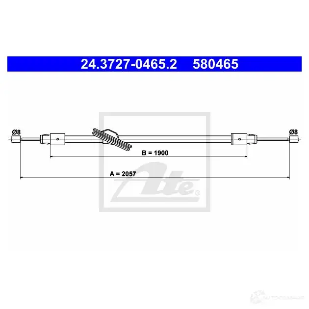 Трос ручника, стояночного тормоза ATE 58046 5 61456 RS7V18A 24372704652