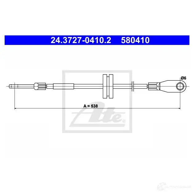 Трос ручника, стояночного тормоза ATE 24372704102 61404 INBSVF 5 80410 изображение 0
