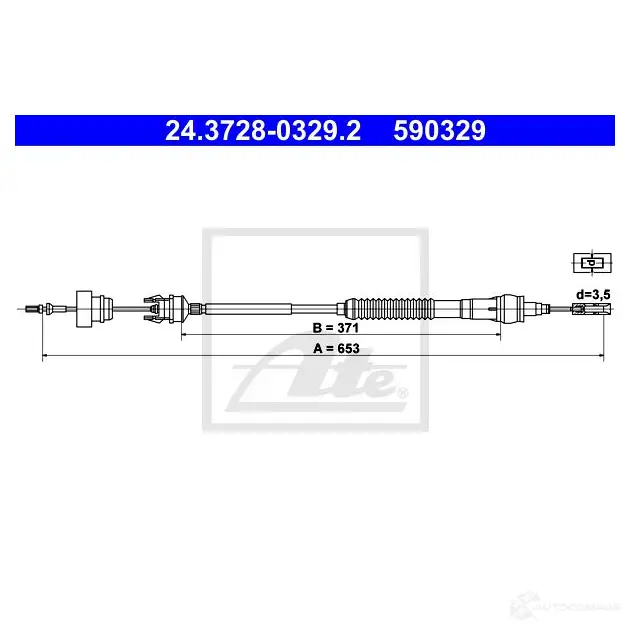 Трос сцепления ATE 62095 24372803292 NFRQJI 5 90329 изображение 0