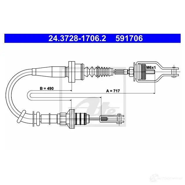 Трос сцепления ATE 24372817062 62207 V5X2O 5917 06
