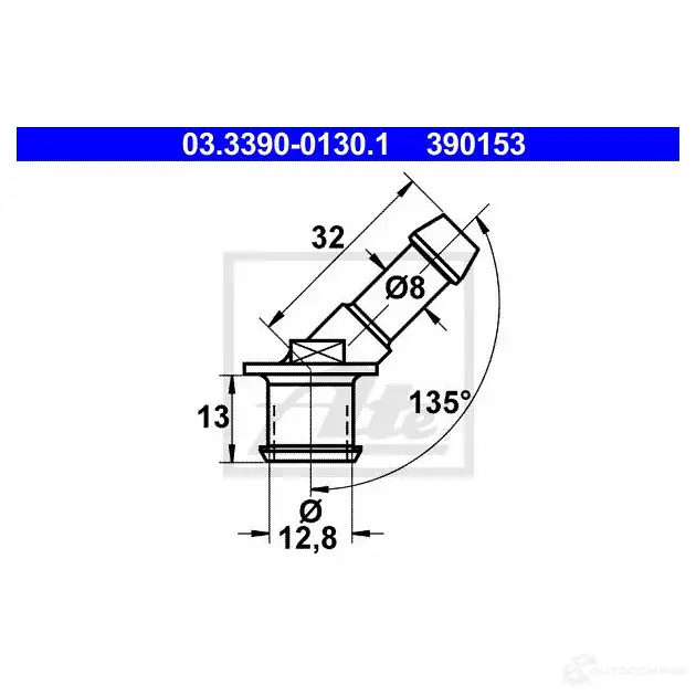 Переходник шланга ATE 39015 3 03339001301 54356 X1OW1 - Изображение 1