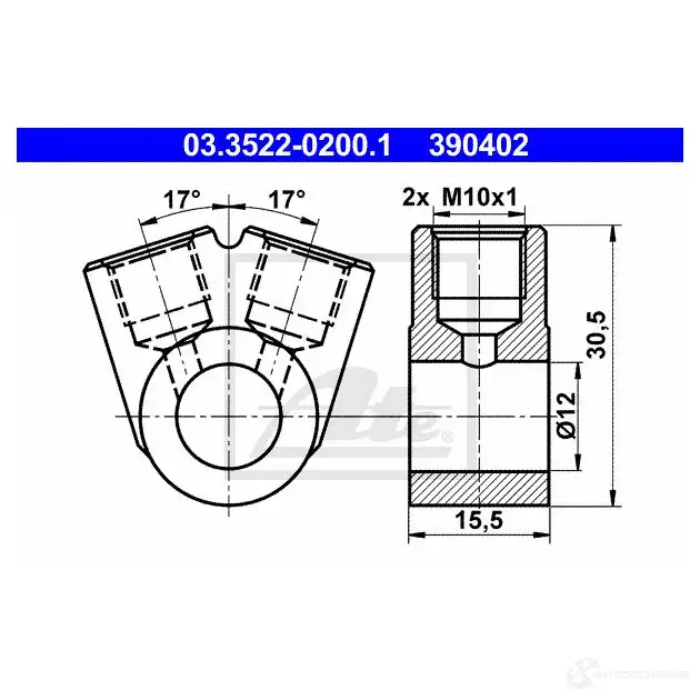 Разъем металлической трубы ATE 3 90402 54451 SOEIOOF 03352202001