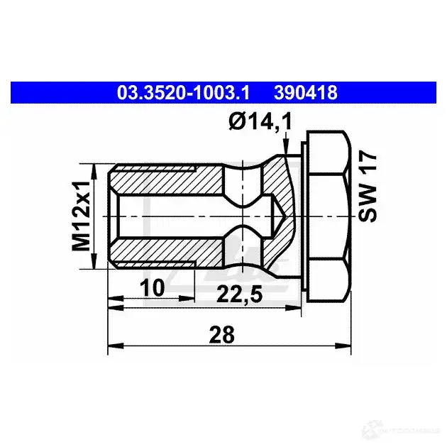 Полый винт ATE DY92C 03352010031 39041 8 54444