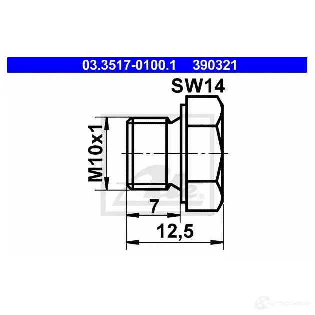 Резьбовая пробка ATE 03351701001 54412 39 0321 32QBF89
