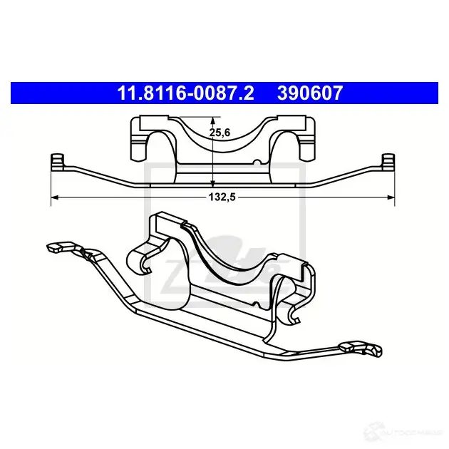 Пружина тормозного суппорта ATE 3 90607 11811600872 55425 UVBC6SA изображение 1