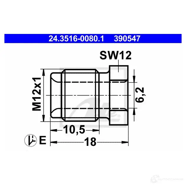 Болт крепления ATE BJ41HKQ 24351600801 39054 7 60900