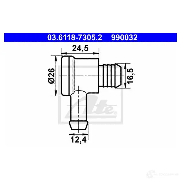 Клапан вакуумного шланга ATE 2XRTG 54566 03611873052 99003 2
