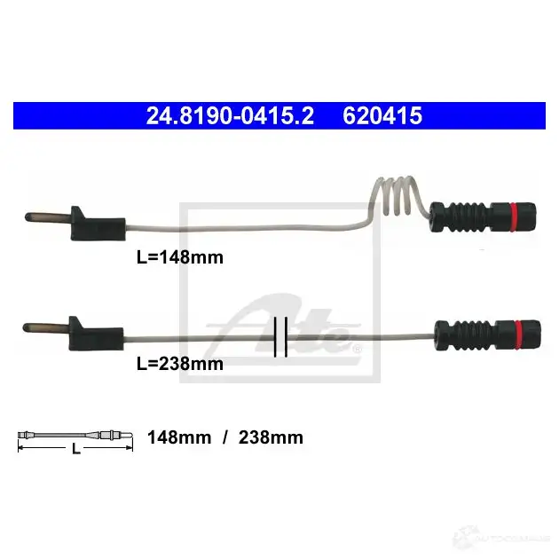 Датчик износа тормозных колодок ATE 62 0415 AVCFDM7 24819004152 63159 изображение 0