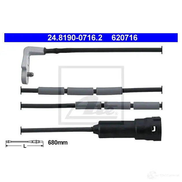 Датчик износа тормозных колодок ATE QJZ6D 63183 24819007162 620 716