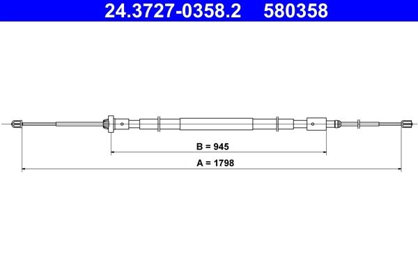 Тросик, cтояночный тормоз ATE 24.3727-0358.2 EBMYM C5 1440103404 - Изображение 1