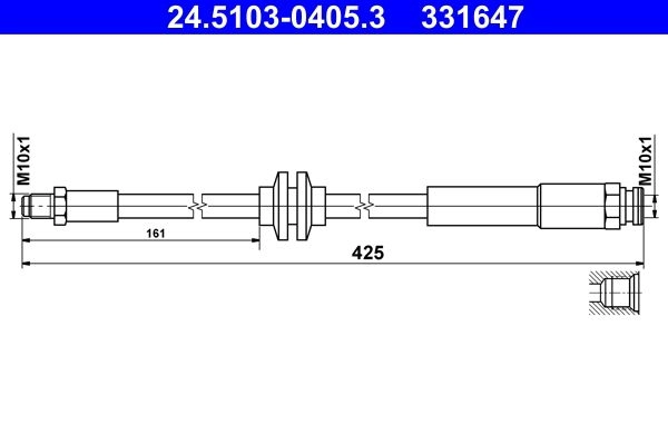 Тормозной шланг ATE 46DL 03 1440103456 24.5103-0405.3 изображение 0