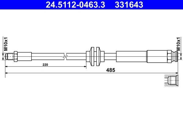 Тормозной шланг ATE 24.5112-0463.3 1440103462 FMB 02 - Изображение 1