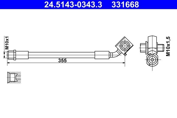 Тормозной шланг ATE O7 6K9 24.5143-0343.3 1440103477