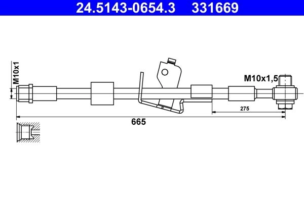 Тормозной шланг ATE 1440103479 24.5143-0654.3 G 22QHU изображение 0