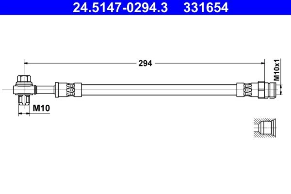 Тормозной шланг ATE 1440103480 15FK X 24.5147-0294.3 изображение 0