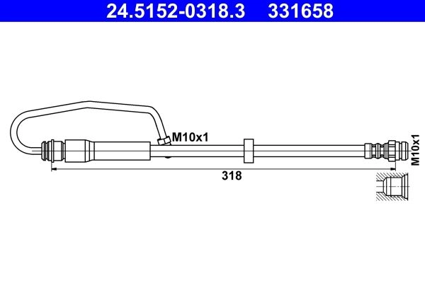 Тормозной шланг ATE 24.5152-0318.3 QVP02 H5 1440103483 изображение 0