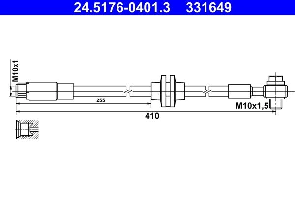 Тормозной шланг ATE 1440103486 C0N O5 24.5176-0401.3 изображение 0