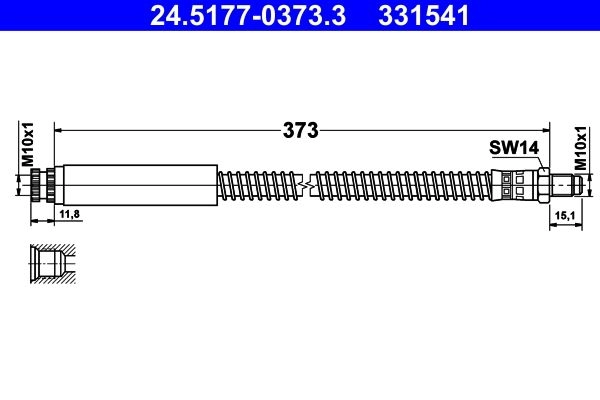 Тормозной шланг ATE 24.5177-0373.3 HIR MD2G 1440103494