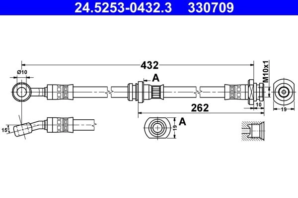 Тормозной шланг ATE JNYYA 1425125189 330 709 24.5253-0432.3 изображение 0