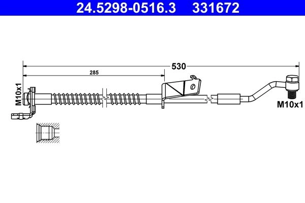 Тормозной шланг ATE 1440103524 O7JRD 97 24.5298-0516.3