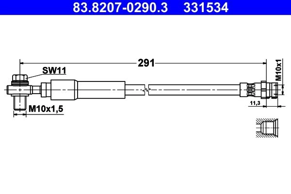 Тормозной шланг ATE 83.8207-0290.3 1440103563 CTUBP C