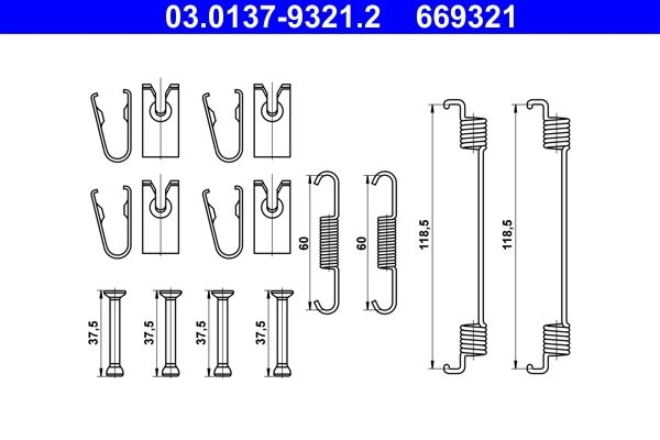 Комплектующие, тормозная колодка ATE 03.0137-9321.2 HF4 IJ6 1440103575 - Изображение 1