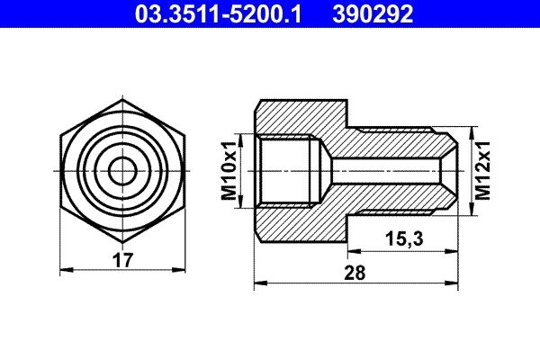 Адаптер, трубопровод тормозного привода ATE 13M99O7 03.3511-5200.1 390 292 54400 изображение 0