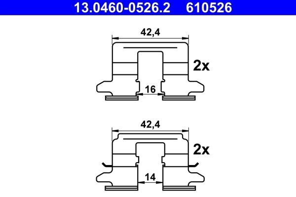 Комплектующие, колодки дискового тормоза ATE 13.0460-0526.2 1440103636 6 P4CB - Изображение 1