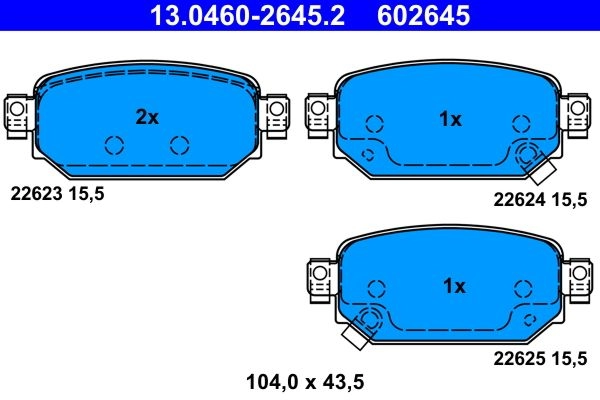 Тормозные колодки дисковые ATE 13.0460-2645.2 1439857599 V EVURR
