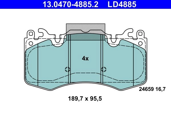 Тормозные колодки дисковые ATE 13.0470-4885.2 1439857658 G D9YA - Изображение 1