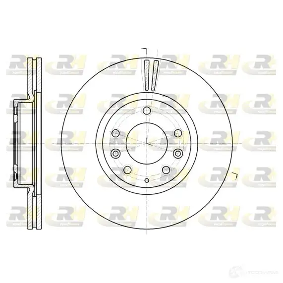 Тормозной диск ROADHOUSE 1460821 A0XOJK DSX612351 0 61235.10